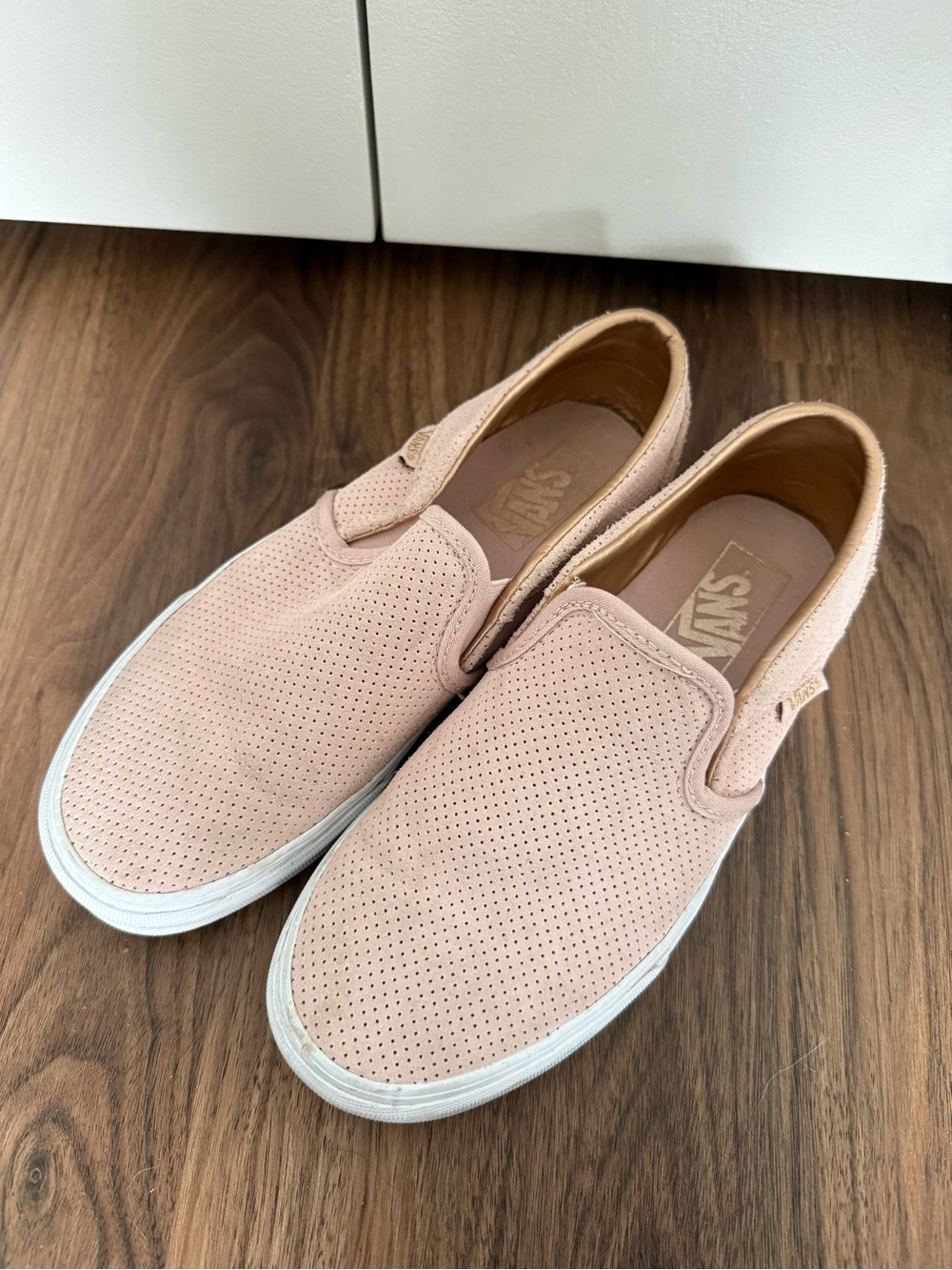 Vans Classic Slip-On Sneakers in Blush Pink Suede